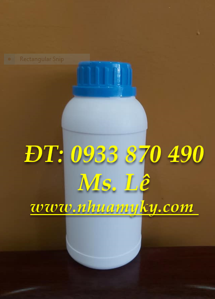 Chai nhựa 500ml tròn đựng hóa chất công nghiệp 