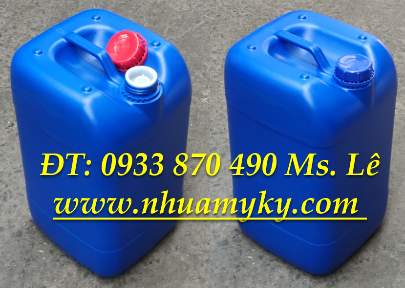 Can nhựa 25 lít vuông xanh đựng hóa chất 