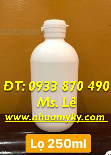 vỏ chai tròn 250ml đựng dung dịch hóa chất