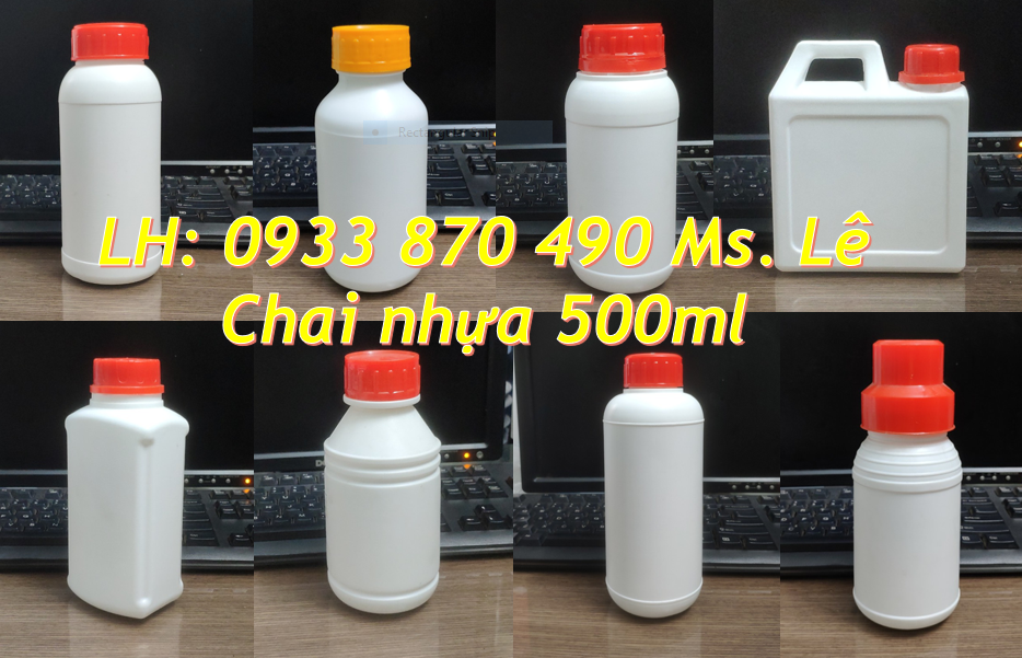 bình nhựa 500ml đựng chất lỏng hóa học