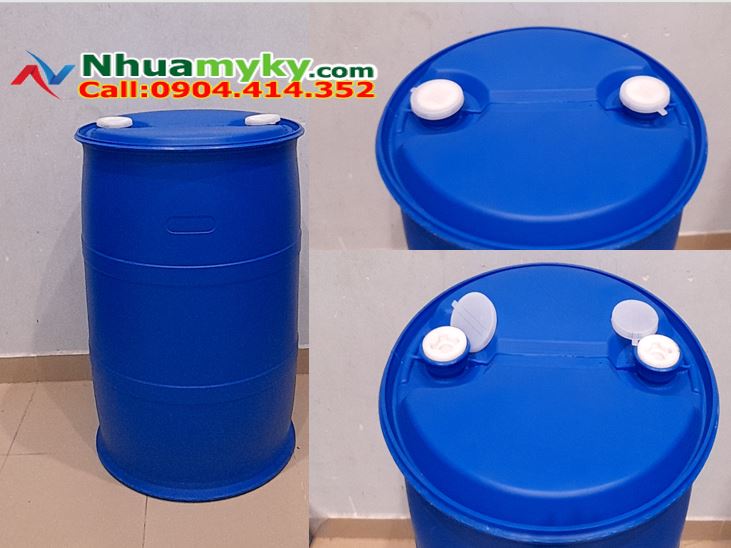 THÙNG PHUY NHỰA 220 LÍT HDPE MỚI 100% (NẮP KÍN) 