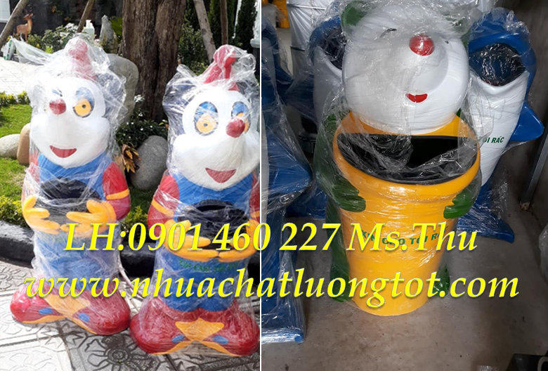 giá thùng rác con gấu trúc tại quận 10 