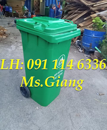 thùng rác composite 240l 2 bánh xe 