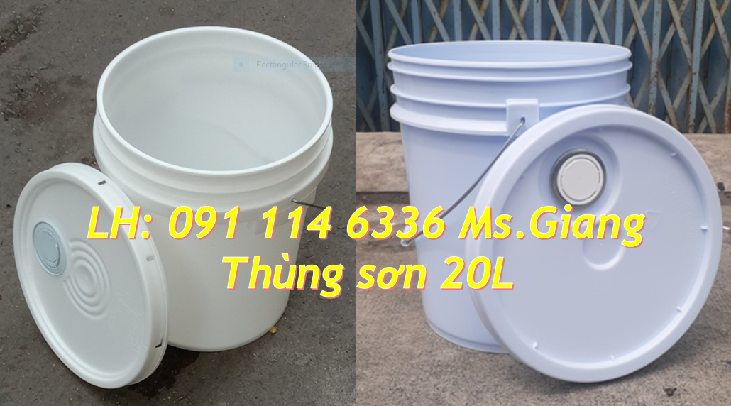 thùng sơn nhựa 5 lít quai nhựa  