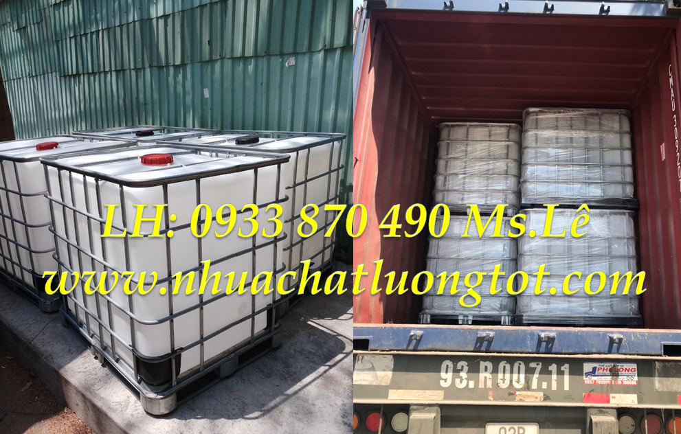 Gía tank nhựa ibc 1000L đựng hóa chất